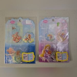 NWT 2 Sealed Disney Japan Princess Ariel and Rapunzel Sticker Flakes